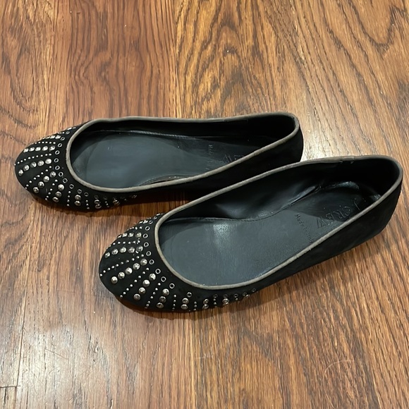 J.Crew Suede Studded Ballet Flats in Black - Picture 2 of 3